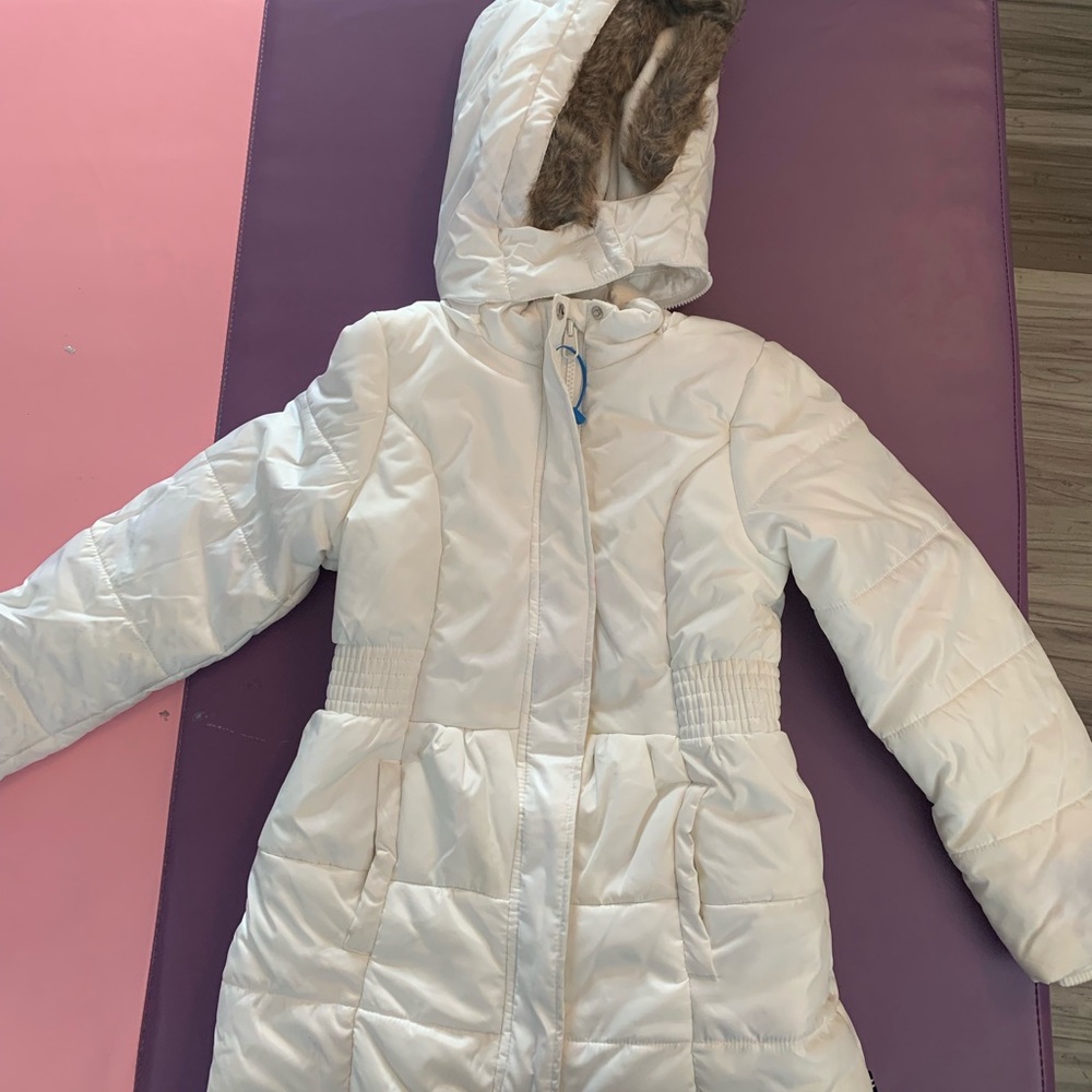 Child Small White Puffer Ski Jacket